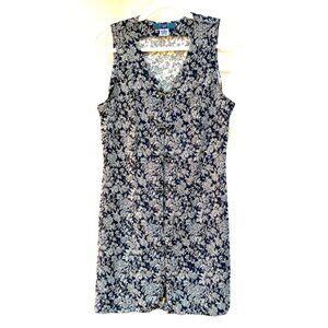 Gap shift dress, sleeveless, Asian inspired fabric and buttons. Size Med